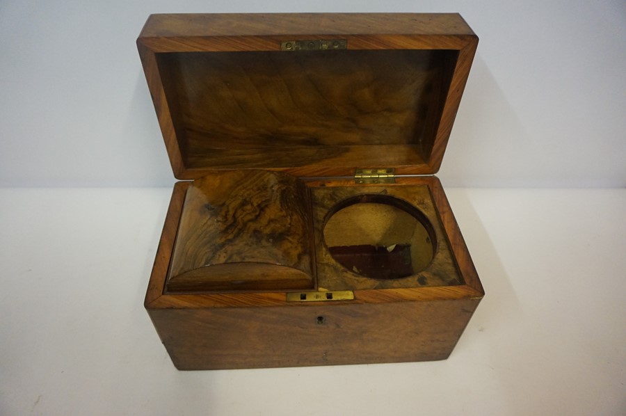 A Mixed Lot of Wood Items, to include a walnut tea caddy, four drawer collectors chest, also with - Image 8 of 10