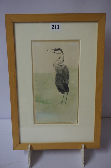 Mary Newcomb (Born 1972) "The Heron" Watercolour and Pencil, 26cm x 14cm, initialled MN to lower - Image 2 of 19