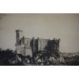 William Renison (British Fl 1920s) "Dungevan Castle" Limited Edition Etching, no 43 of 65, signed