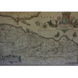 After Timothy Pont, Antique Hand Coloured Map of West Lothian, Edinburgh and Part of Fife, 39.5cm
