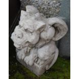 A Pair of Composition Garden Figures of Gargoyles, 40cm high, (2)