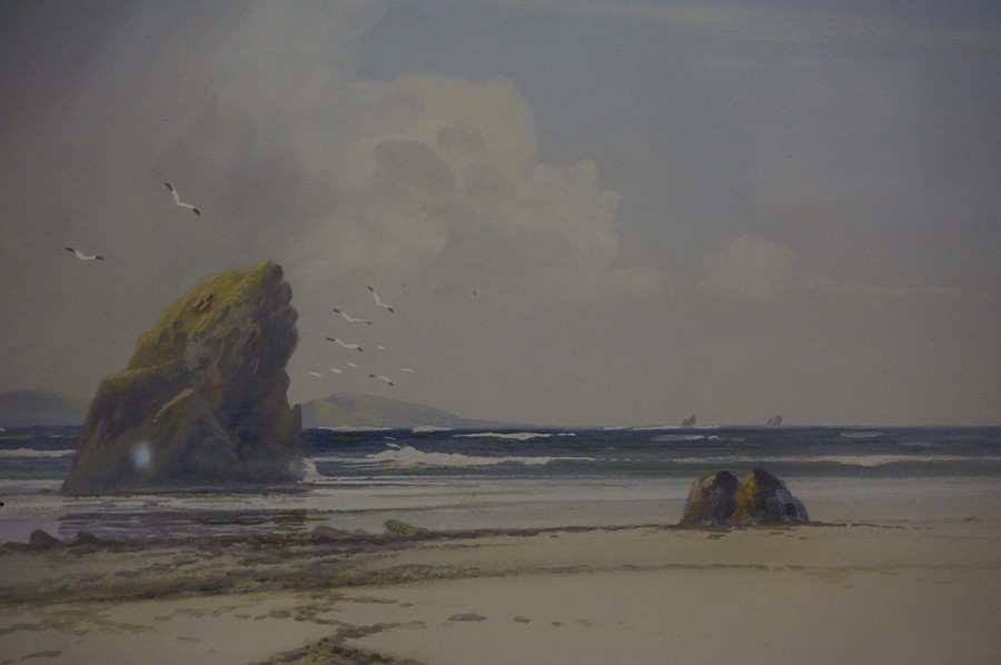 Reginald Daniel Sherrin (1891-1971) "Cornish Coast" Watercolour, signed lower right, 26cm x 37.