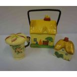 Three Pieces of Carlton Ware, to include a chocolate cup with cover, and a biscuit box modelled as a