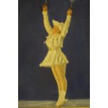 Stanley Ayres (British 1915-1996) "Female Ice Skater" Oil on Board, signed and dated 46 to lower