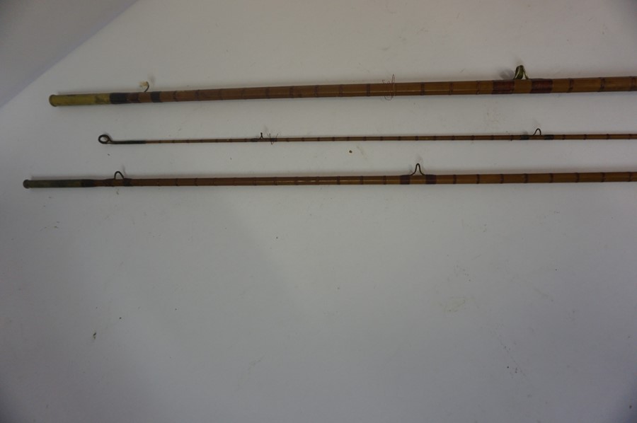 Three Vintage Two and Three Piece Fishing Rods, with canvas carry bags, (3) - Image 3 of 5