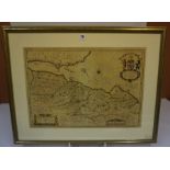 After Johannes Blaue, Antique Hand Coloured Map of West Lothian, Edinburgh and Part of Fife, 39cm