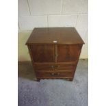 Georgian Mahogany Bedside Commode Cabinet, Having two doors above two drawers, 75cm high, 65cm wide,