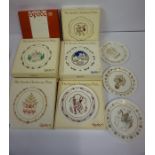 Twelve Spode Christmas Plates, circa 1970s, boxed, (12)