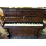 Walnut Cased Upright Piano by Robert Morley & Co Lewisham London, 116cm high, 138cm wide