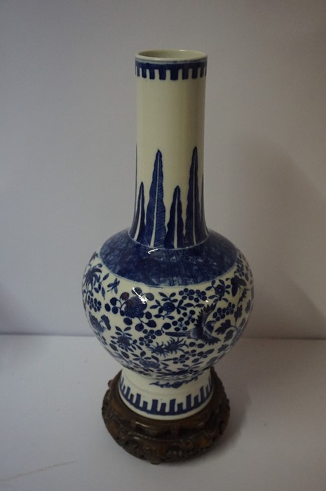 Chinese Blue and White Vase, (Qing Dynasty) With six character marks for Kangxi to underside, Having - Image 5 of 18