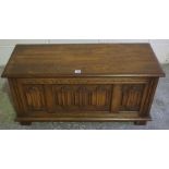 Oak Blanket Box, Having a hinged top, 46cm high, 96cm wide