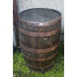 Whisky Metal Bound Wooden Barrel, 87cm high, 55cm diameter