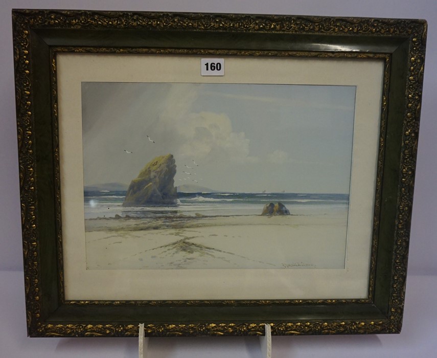Reginald Daniel Sherrin (1891-1971) "Cornish Coast" Watercolour, signed lower right, 26cm x 37. - Image 2 of 2