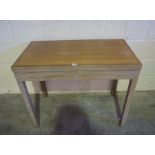 Retro Teak Card Table, Having a swivel top, enclosing a green felt lined interior, 72cm high, 92cm