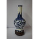 Chinese Blue and White Vase, (Qing Dynasty) With six character marks for Kangxi to underside, Having