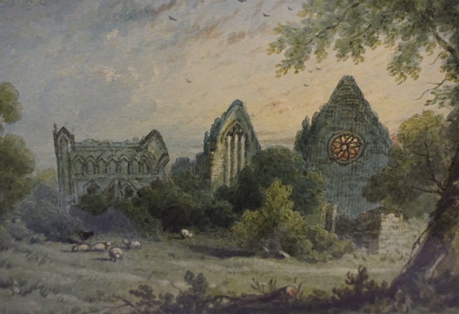 Joseph Bartholomew Kidd RSA (1808-1899) "Abbotsford Galashiels" "Dryburgh Abbey" Two Watercolours, - Image 4 of 6