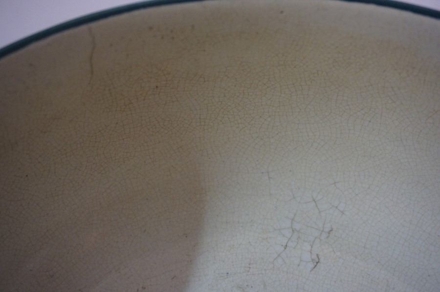 Wemyss Iris Pattern Bowl, Stamped Wemyss to underside, 11cm high, 24cm diameterCondition reportSmall - Image 3 of 4