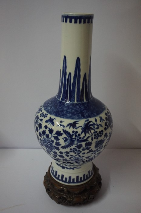Chinese Blue and White Vase, (Qing Dynasty) With six character marks for Kangxi to underside, Having - Image 4 of 18