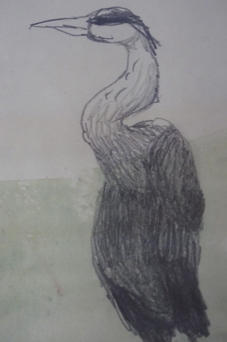 Mary Newcomb (Born 1972) "The Heron" Watercolour and Pencil, 26cm x 14cm, initialled MN to lower - Image 19 of 19