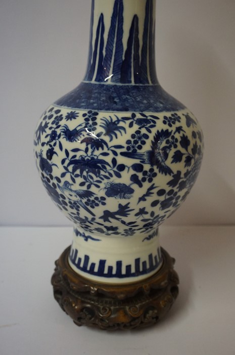 Chinese Blue and White Vase, (Qing Dynasty) With six character marks for Kangxi to underside, Having - Image 2 of 18