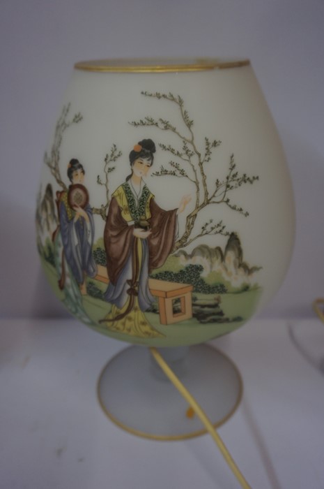 A Quantity of Sundry China and Bric a Brac, to include a Japanned glass table lamp, oak bound spirit - Image 2 of 7