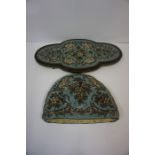 Victorian Ebonised Bead Work Stand, 60cm wide, also with a similar Victorian bead work cosy, (2)
