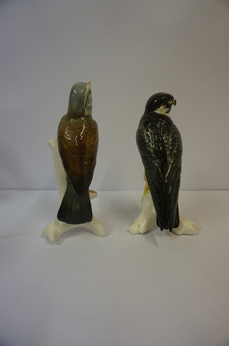 Two Continental Porcelain Figures of Birds by Carl Ens, Both perched on a branch, stamped to - Image 4 of 5