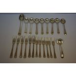 A Mixed Lot of Silver Flatware, Mainly by Walker and Hall Sheffield, circa 1925, monogrammed to