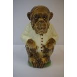 A Majolica Monkey Jug by Keller & Guerin, stamped KG and no 435 to underside, 26cm high