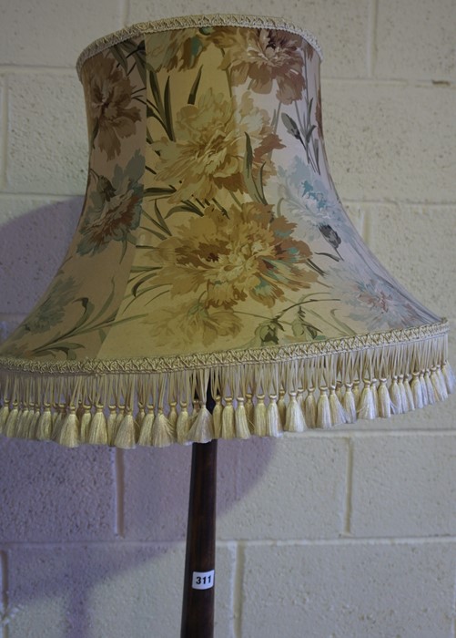 Vintage Stained Wood Floor Lamp, with shade, 147cm high, fitted for electricity - Image 2 of 4