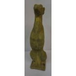 A Pair of Composition Outside Figures of Dogs, in seated pose, probably whippets, 66cm high, (2)