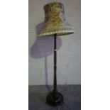 Vintage Stained Wood Floor Lamp, with shade, 147cm high, fitted for electricity