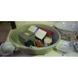A Mixed Lot of Modern Oriental Porcelain and Pottery, to include a large celadon bowl, vases etc,