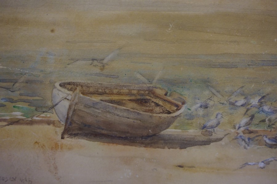 John Fraser R.S.A (1858-1927) "Moorings at Cramond in the Forth" Watercolour, signed lower left