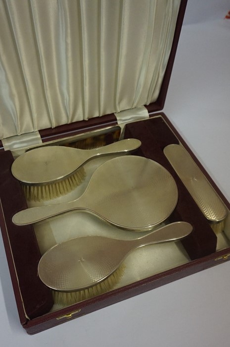 Silver Five Piece Brush Set, Hallmarks for D.C.B.S London 1956-57, in a fitted box - Image 2 of 3