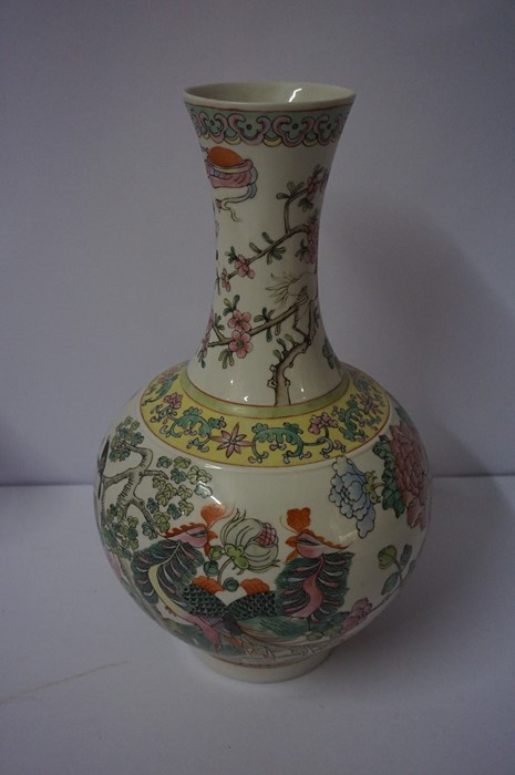 Chinese Famille Rose Baluster Shaped Vase, Having a flaring neck, Decorated with panels of - Image 2 of 19