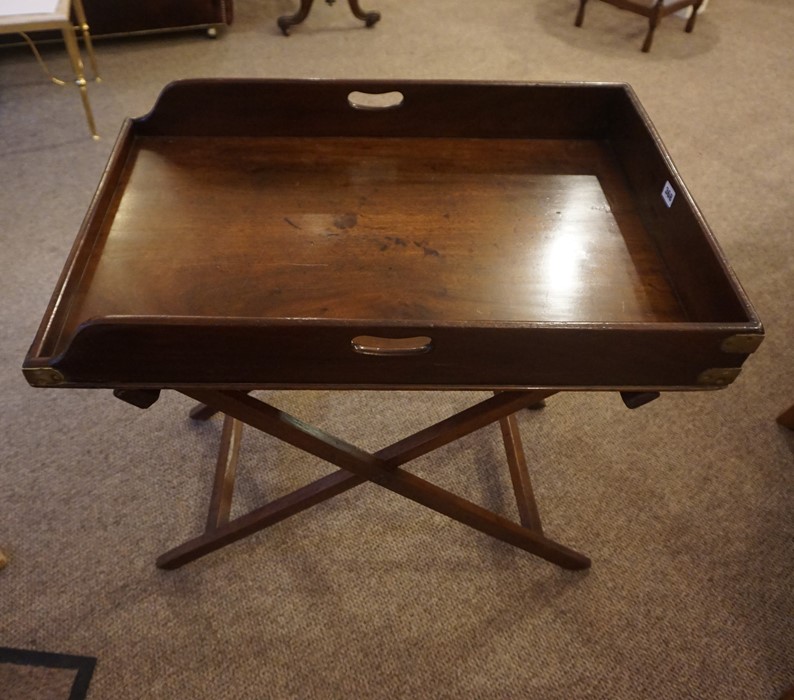 Mahogany Butlers Tray on Folding Stand, circa 19th century,