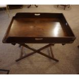 Mahogany Butlers Tray on Folding Stand, circa 19th century,