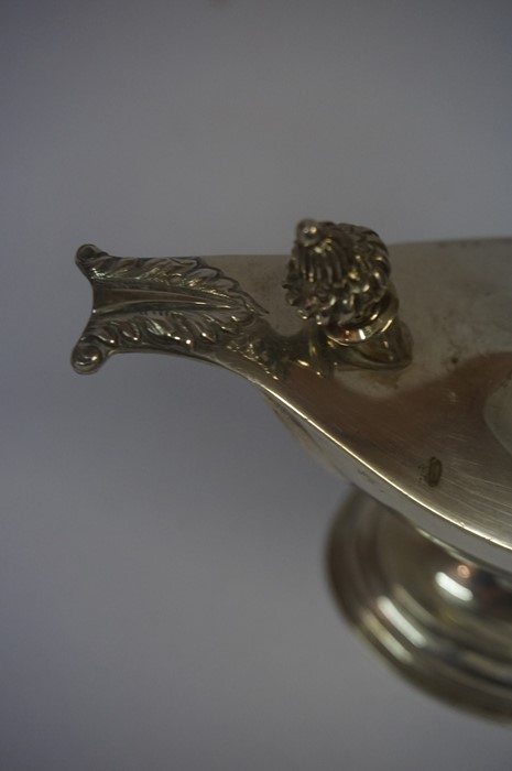 Silver Table Lighter, in the form of a Roman lamp, 5.29 oz, also with a small silver cruisie lamp, - Image 3 of 4