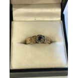 9ct Gold Sapphire and Diamond Dress Ring, size N