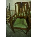 Set of Four Edwardian Walnut Parlour Chairs, Including one carver, (4)