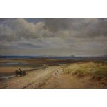 Thomas Wilson (Scottish FL 1875-1914)) "Mussleburgh Sands Looking East" Oil on Canvas, signed T