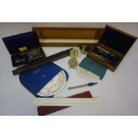 Mixed Lot of Architectural Instruments, to include cased drawing instruments, Lensatic compass,