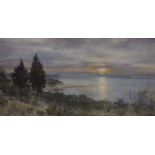 Frank Watson Wood (Scottish 1862-1953) "Sunset on the Berwickshire Coast near Gullane"