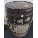 Wooden and Metal Bound Whisky Barrel,
