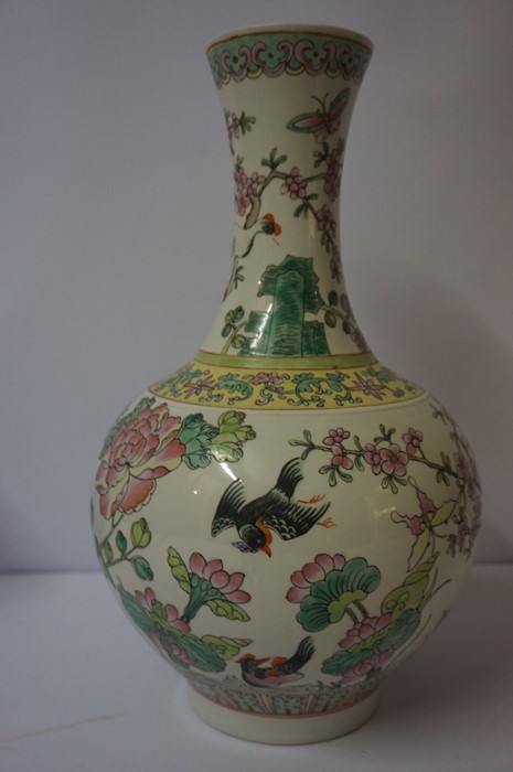 Chinese Famille Rose Baluster Shaped Vase, Having a flaring neck, Decorated with panels of - Image 4 of 19