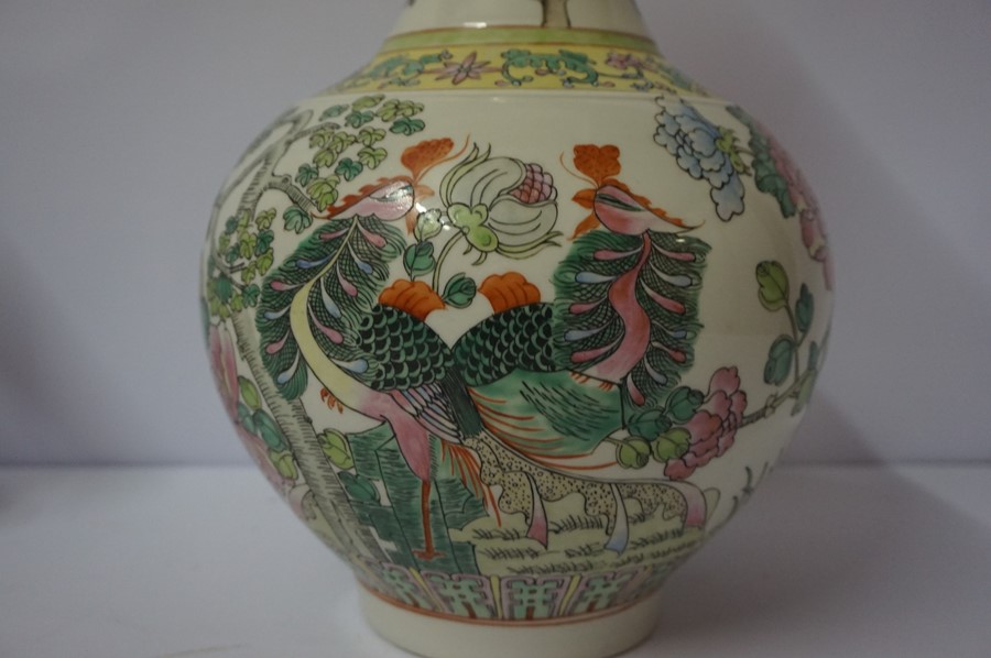 Chinese Famille Rose Baluster Shaped Vase, Having a flaring neck, Decorated with panels of - Image 3 of 19