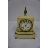 French Marble Mantel Clock, circa late 19th century, Having a twin train movement,