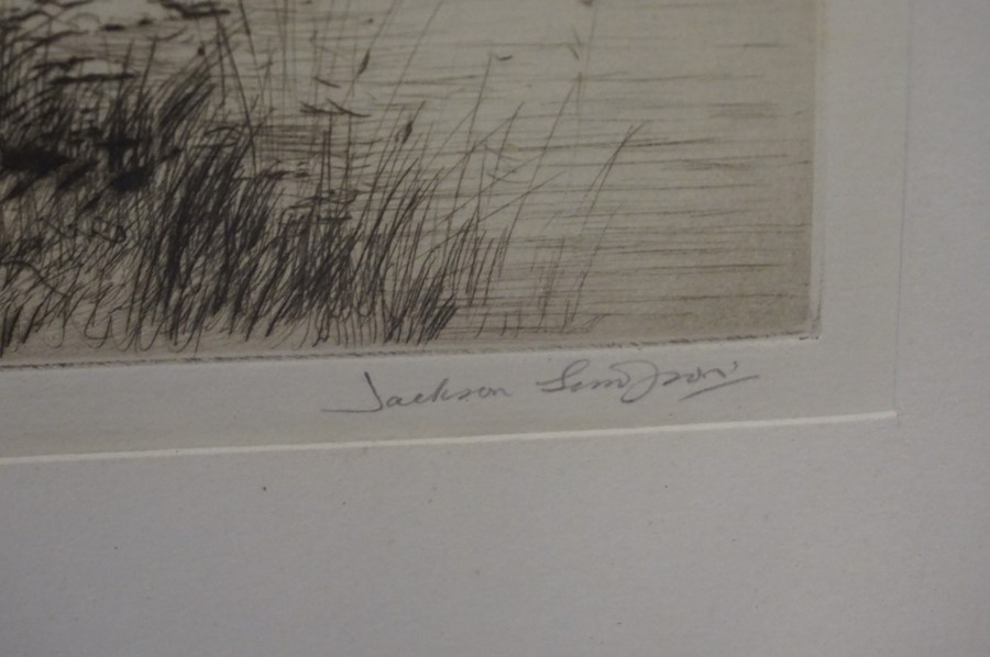 Henry Jackson Simpson (Scottish 1893-1963) "Brig O Balgownie, River Don" Etching, signed in pencil - Image 2 of 3