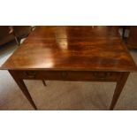 Georgian Mahogany Fold Over Tea Table, Having a single frieze drawer,